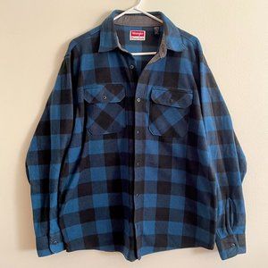 Wrangler buffalo check fleece button up